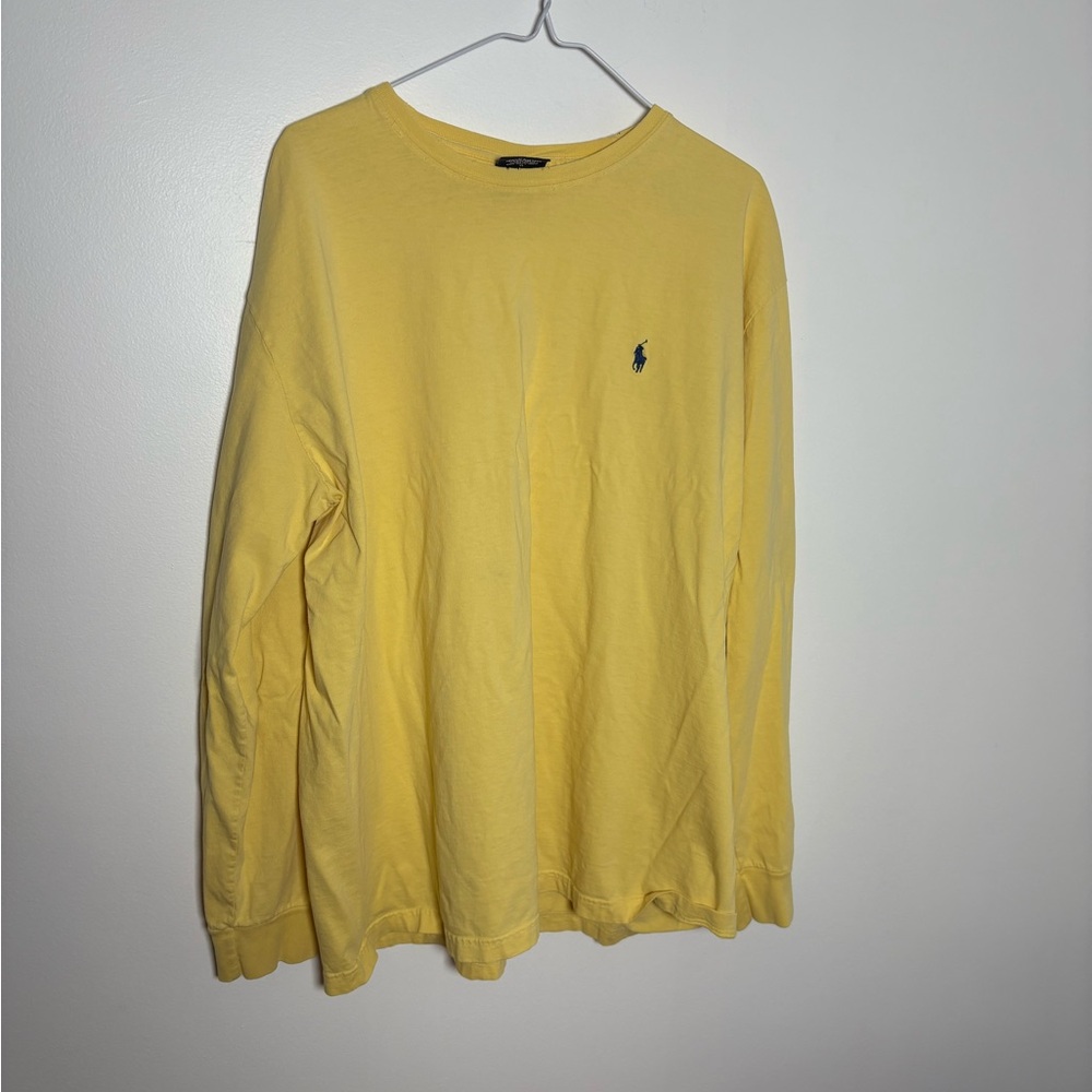 Vintage Polo by Ralph Lauren Men's Yellow Long Sleeve Shirt